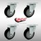 Service Caster 4 Inch SS Black Polyurethane Wheel Swivel Top Plate Caster Set SCC-SS20S414-PPUB-BLK-4 - alternate 4